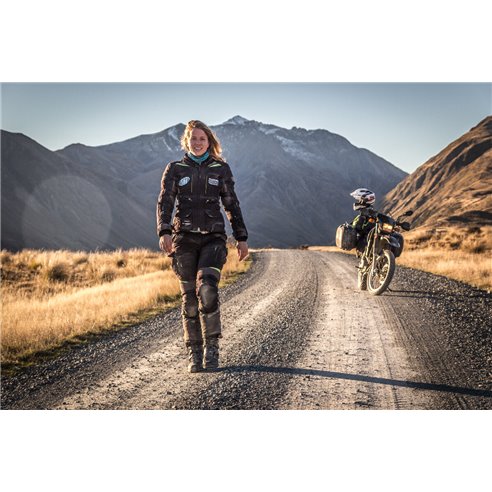 Pantalon 3 en 1 Modeka Panamericana Lady negro amarillo