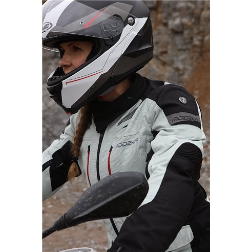 Chaqueta 3 en 1 Modeka Panamericana Lady gris claro