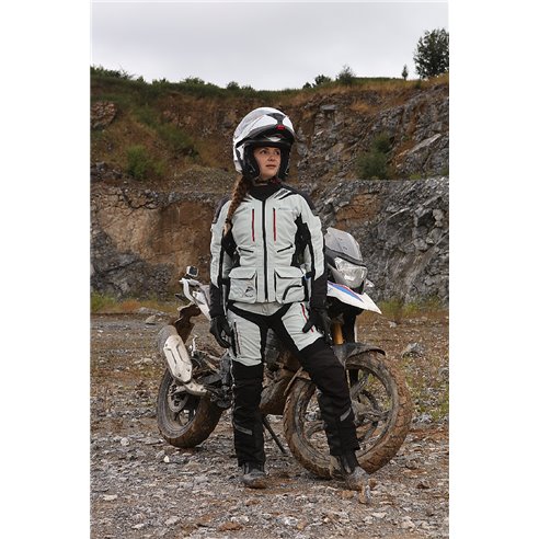 Pantalon 3 en 1 Modeka Panamericana Lady gris claro