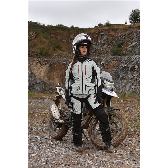 Pantalon 3 en 1 Modeka Panamericana Lady gris claro