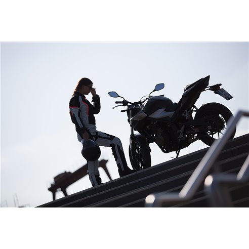 Chaqueta 2 en 1 Modeka Khao Air Lady negro/gris claro/rojo