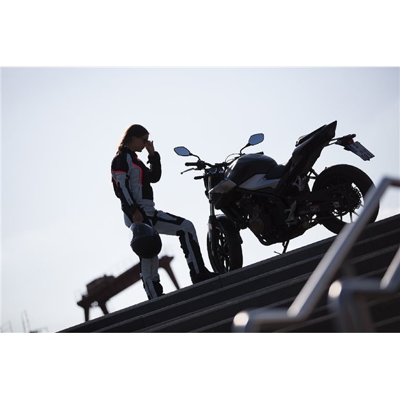 Chaqueta 2 en 1 Modeka Khao Air Lady negro/gris claro/rojo