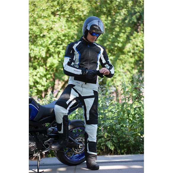 Chaqueta 2 en 1 Modeka Khao Air negro/gris claro/amarillo