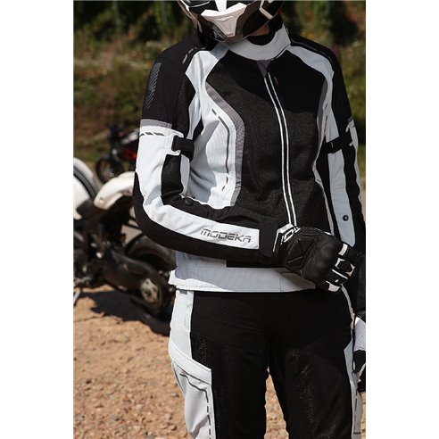 Chaqueta 2 en 1 Modeka Khao Air Lady negro/gris claro