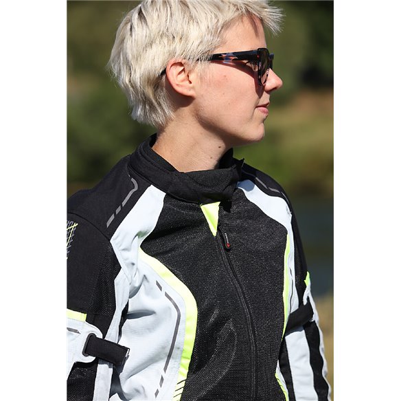 Chaqueta 2 en 1 Modeka Khao Air Lady negro/gris/amarillo