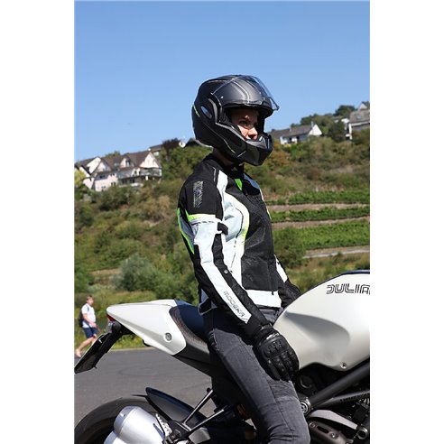 Chaqueta 2 en 1 Modeka Khao Air Lady negro/gris/amarillo