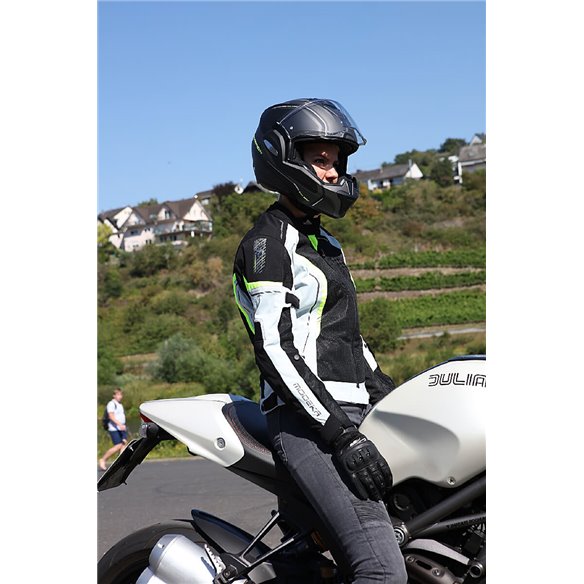 Chaqueta 2 en 1 Modeka Khao Air Lady negro/gris/amarillo