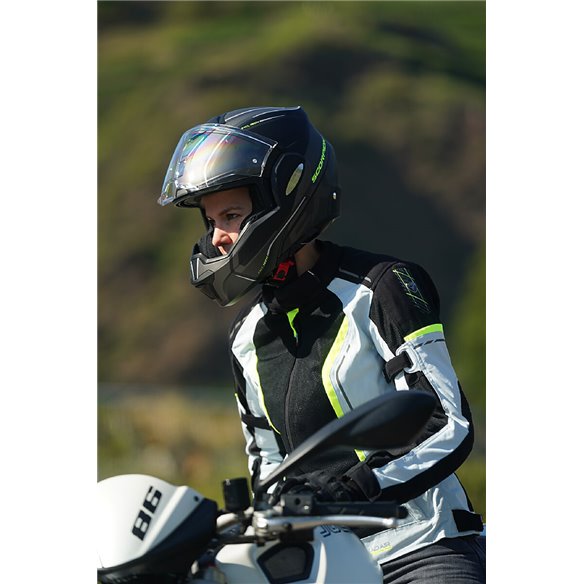 Chaqueta 2 en 1 Modeka Khao Air Lady negro/gris/amarillo