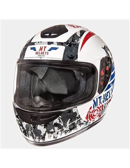 Casco niño integral MT Thunder kids sniper blanco/azul