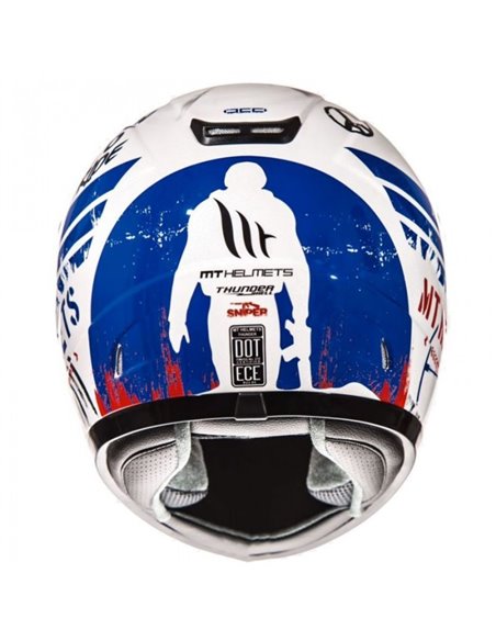 Casco niño integral MT Thunder kids sniper blanco/azul