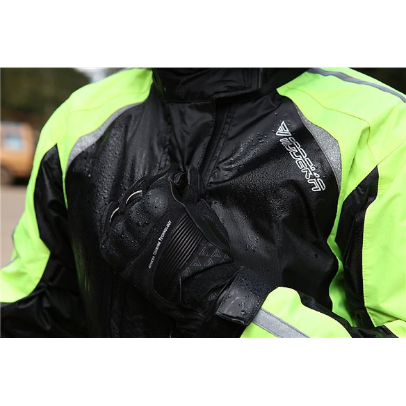 Chaqueta impermeable Modeka Viola Dry Lady negro amarillo