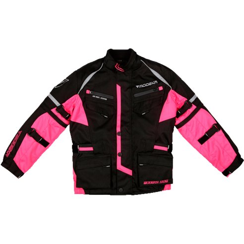 Chaqueta Modeka Tourex II Kids negro/rosa