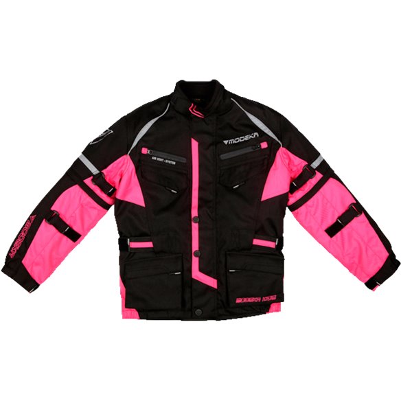 Chaqueta Modeka Tourex II Kids negro/rosa
