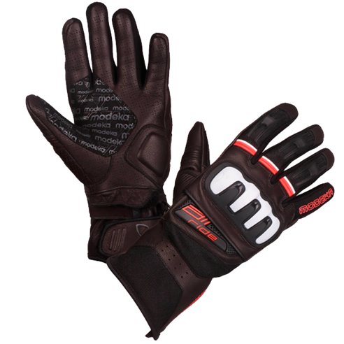 Guante Modeka Air Ride negro/blanco/rojo