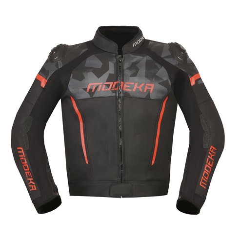 Chaqueta Modeka Valyant negro rojo (Novedad 2023)