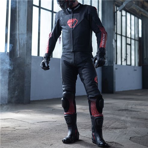 Chaqueta Modeka Yron negro rojo (Novedad 2023)