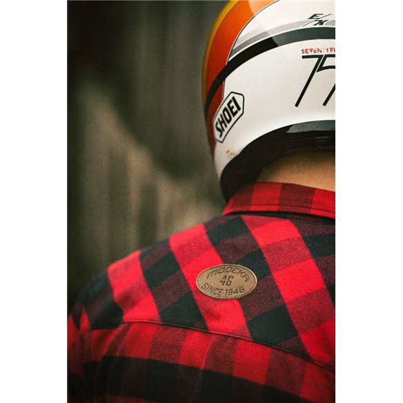 Camiseta Modeka de franela Nooner rojo negro (Novedad 2023)