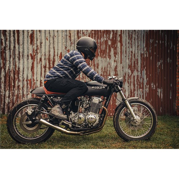 Camiseta Modeka de franela Nooner azul beige (Novedad 2023)