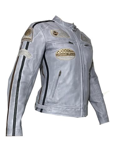 Cazadora piel Nemo azul lady