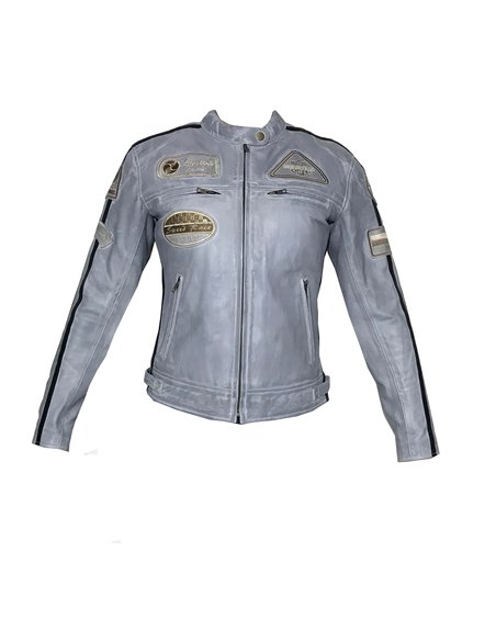 Cazadora piel Nemo azul lady