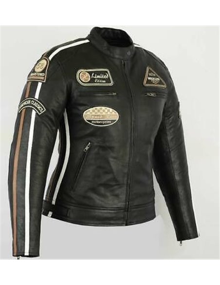 Cazadora piel Nemo negro lady