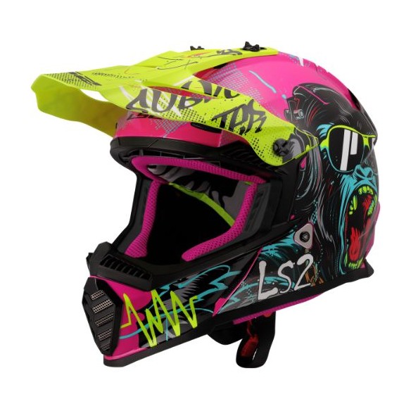 CASCO INFANTIL LS2 MX437 FAST 2 MINI GORILLA PURPLE