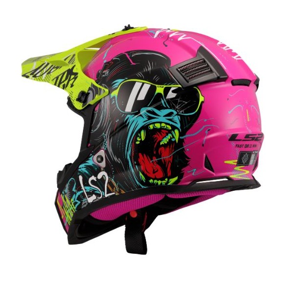 CASCO INFANTIL LS2 MX437 FAST 2 MINI GORILLA PURPLE
