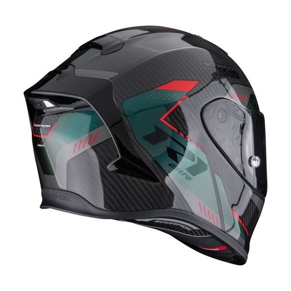 Casco integral Scorpion exo R1 evo carbon air propel negro verde