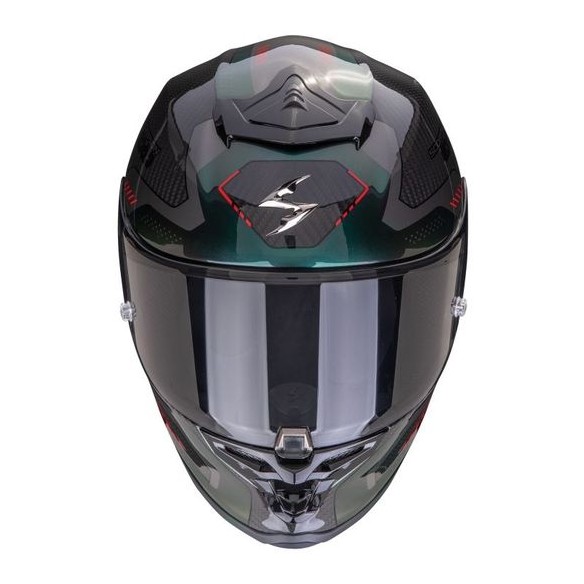 Casco integral Scorpion exo R1 evo carbon air propel negro verde