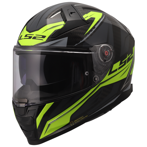 Casco LS2 vector ll carbon savage H-V yellow