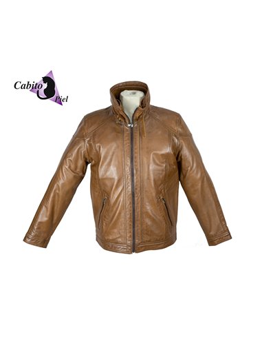 Cazadora de cuero GC123 marrón