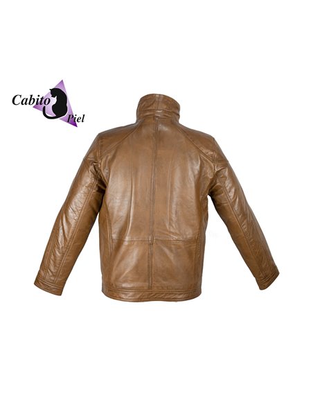 Cazadora de cuero GC123 marrón