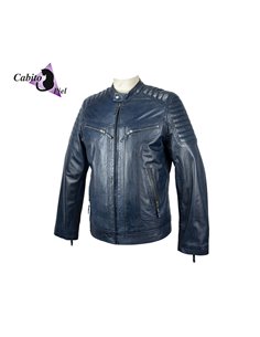 Cazadora de cuero 3053 azul