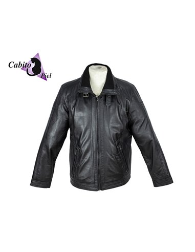 Cazadora de cuero GC123 negro