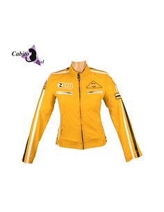 Cazadora de cuero Nemo amarillo