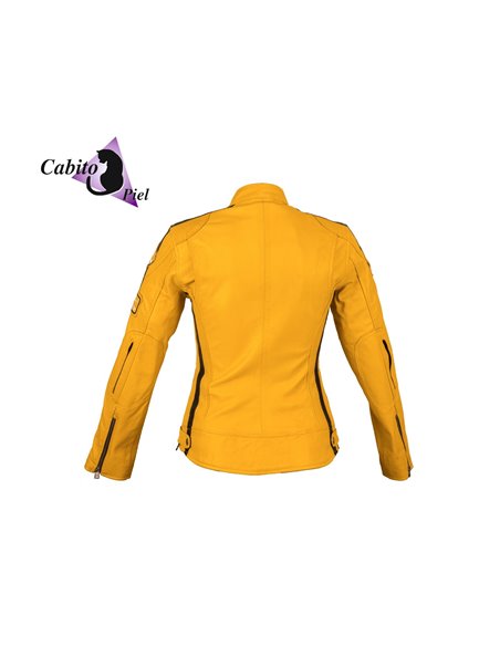 Cazadora de cuero Nemo amarillo