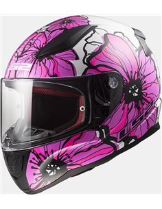 Casco integral LS2 Rapid Poppies rosa