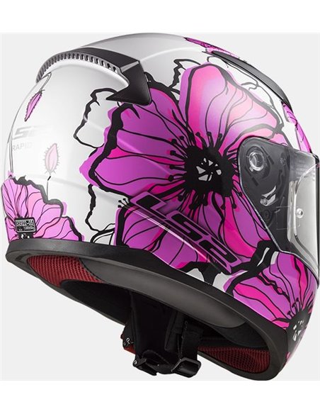 Casco integral LS2 Rapid Poppies rosa