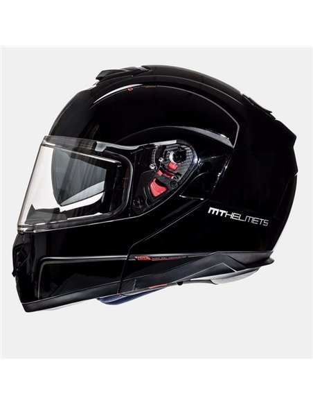 Casco modular MT Atom Solid negro brillo
