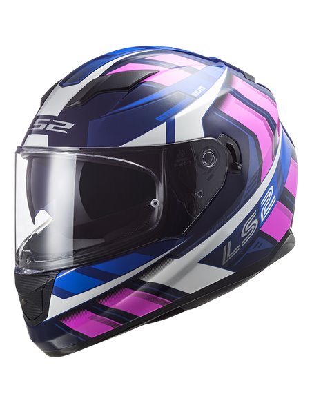 casco integral LS2 320 stream evo Loop rosa azul