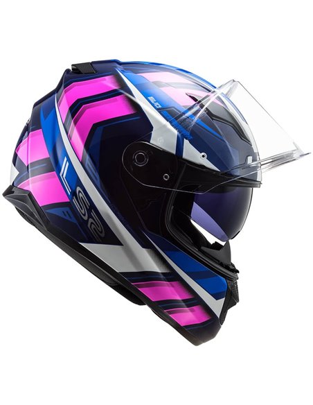 casco integral LS2 320 stream evo Loop rosa azul