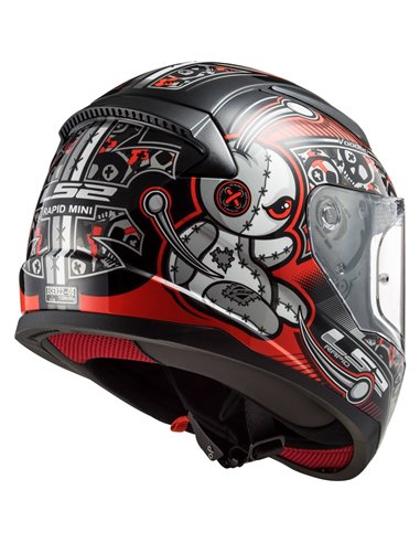 Casco ls2 Rapid mini Voodoo rojo negro
