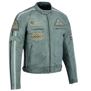 Cazadora de piel Nemo azul