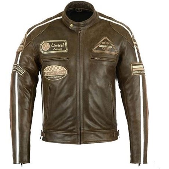 Cazadora de piel Nemo marrón