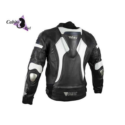 Cazadora de piel OMC mono negro/blanco