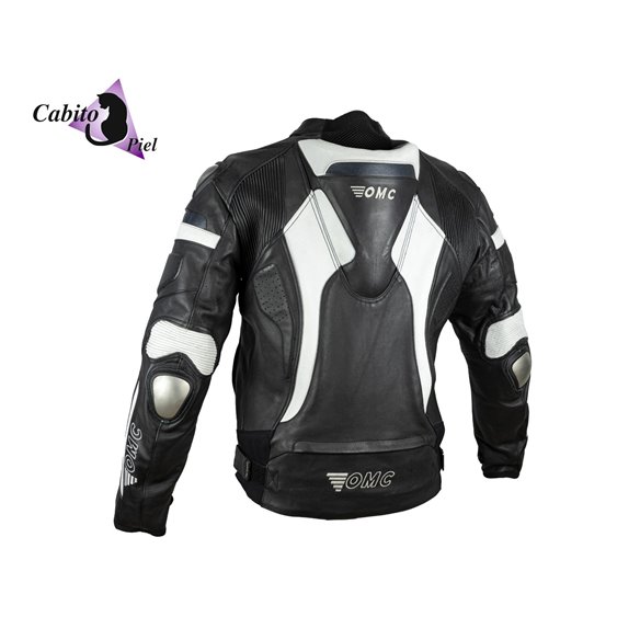 Cazadora de piel OMC mono negro/blanco